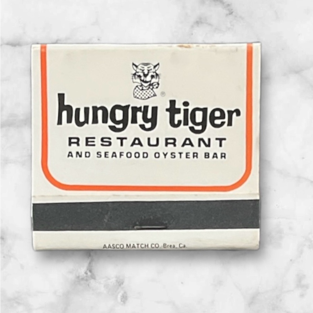 Matchbook Hungry Tiger Restaurant Oyster Bar California Texas Arizona